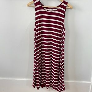 Fun striped swing dress. Red and white old navy size L